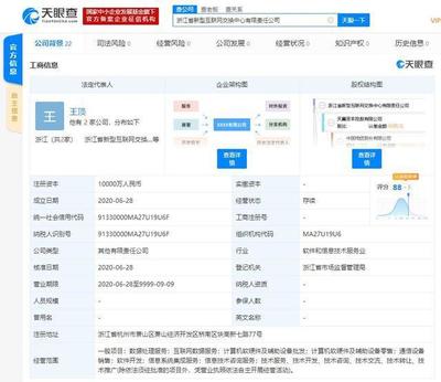 浙江省新型互聯(lián)網(wǎng)交換中心有限責(zé)任公司成立，網(wǎng)易、阿里巴巴成重要股東